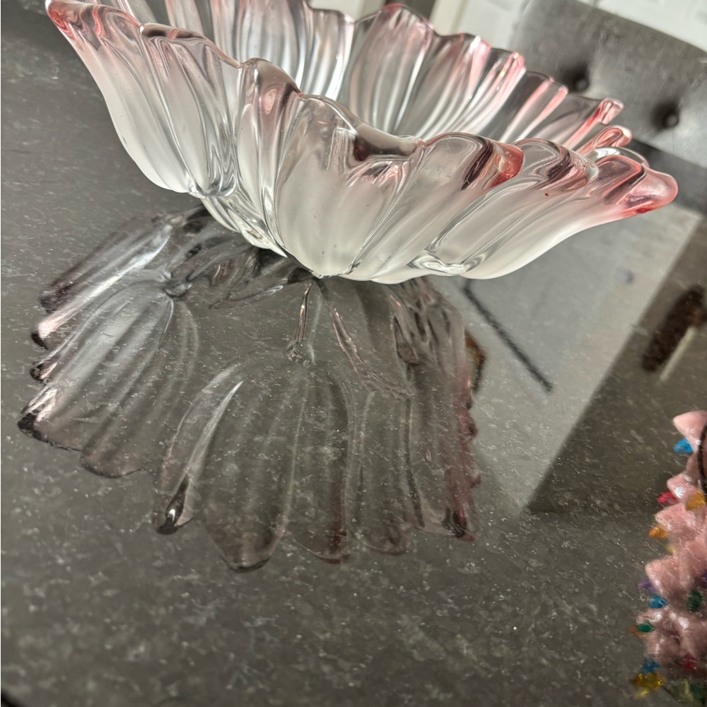Mikasa Pink and Clear Glass Vase
